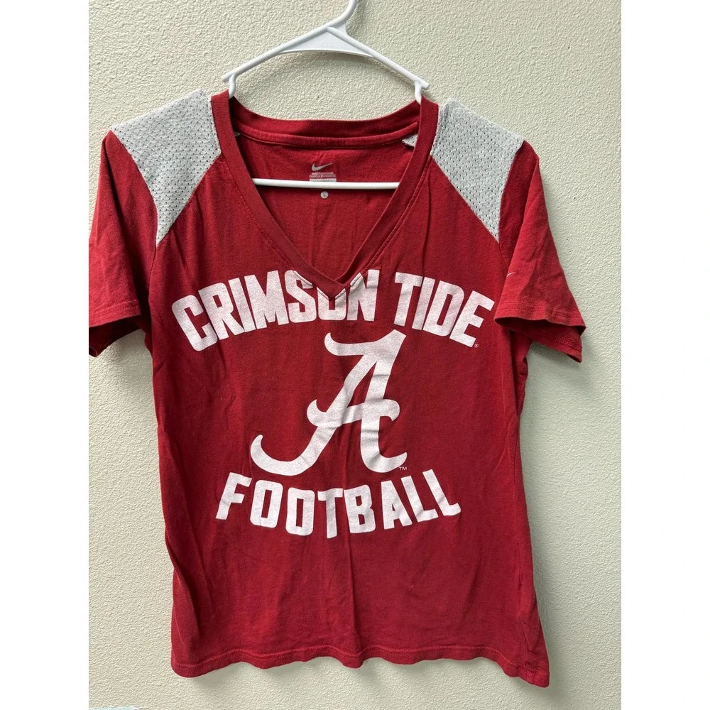 Nike Women's Alabama Football V-Neck T-Shirt Size Large Red
